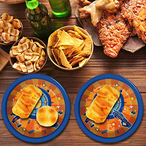 48 Pcs Dart War Party Plates Supplies Dart War Birthday Paper Dessert Plates 7Inch Disposable Dart War Themed Party Decorations Favors For Boy Birthday Party #TOP4
