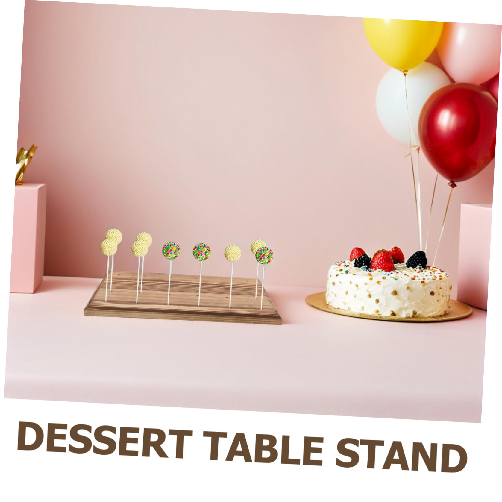 Toyvian Espositore Stabile Design a 24 Fori in Legno Naturale ed per Cake per Matrimoni e Tavoli Dolci e Sacchetti