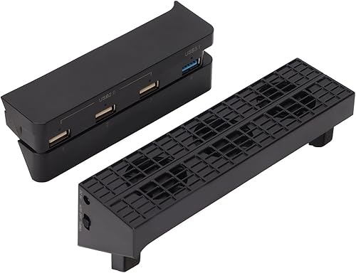 Miniatura 6 de para PS4 Slim Cooling Fan y USB Hub Kit Consola de juegos Ventilador de refrigeración de temperatura automático Adaptador alimentado por USB,