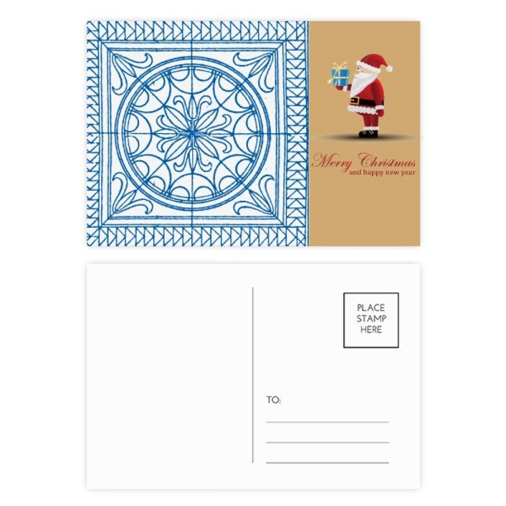 Cartes postales Père Noël Bleu Talavera lot de 20 pour décoration