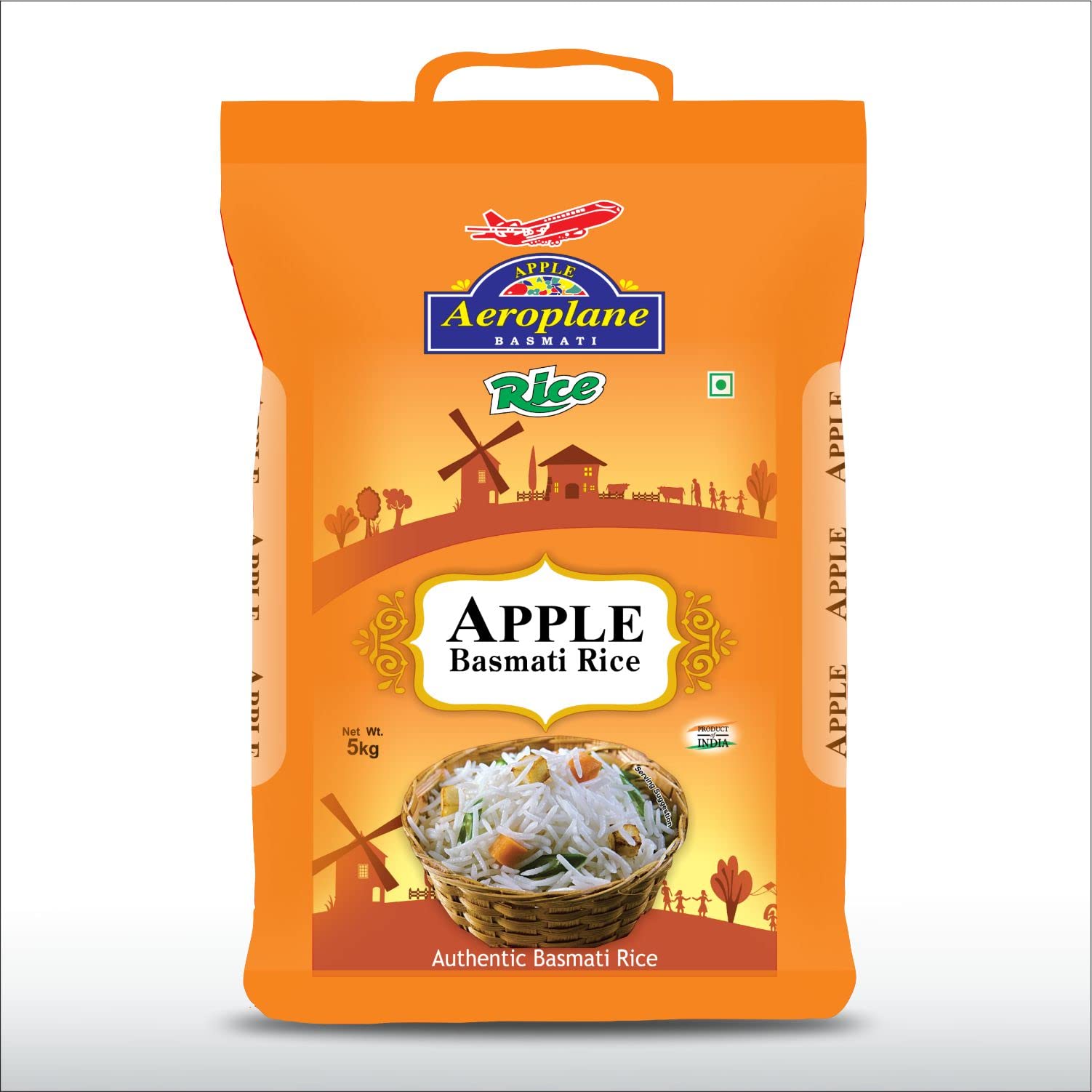 Aeroplane Apple Basmati Rice | Perfectly Aged | Long Grain with Rich Aroma Basmati Rice, 10 Kg