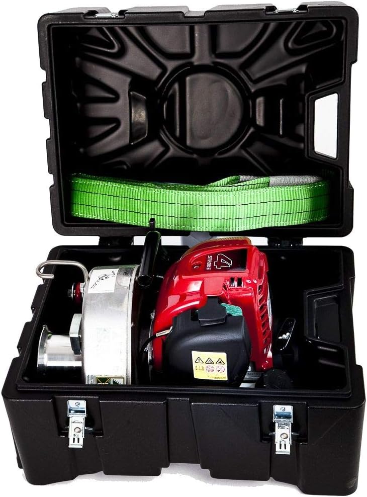 Portable Winch PCW3000 Gas-Powered Capstan Pulling Winch with PCA-0102 Transport Case (Bundle, 2 Items)