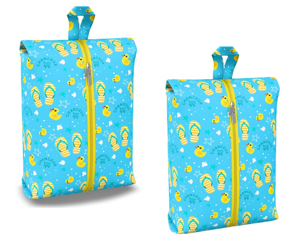 CHANCEUX Set of 2 Shoe Bag Travel Organizer Packing Cubes Set – Waterproof Travel Essentials for Women, Men, Kids, Travel Pouch Cubes Luggage Organizer Bag, Clothes Toiletry Travel – Duck Shoe CHANCEUX Set of 2 Shoe Bag Travel Organizer Packing Cubes Set – Waterproof Travel Essentials for Women, Men, Kids, Travel Pouch Cubes Luggage Organizer Bag, Clothes Toiletry Travel – Duck Shoe
