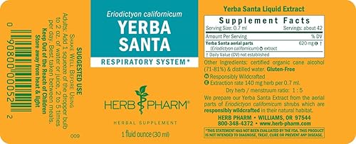 Miniatura 8 de Herb Pharm Extracto líquido de yerba santa para apoyo del sistema respiratorio, 1 onza líquida
