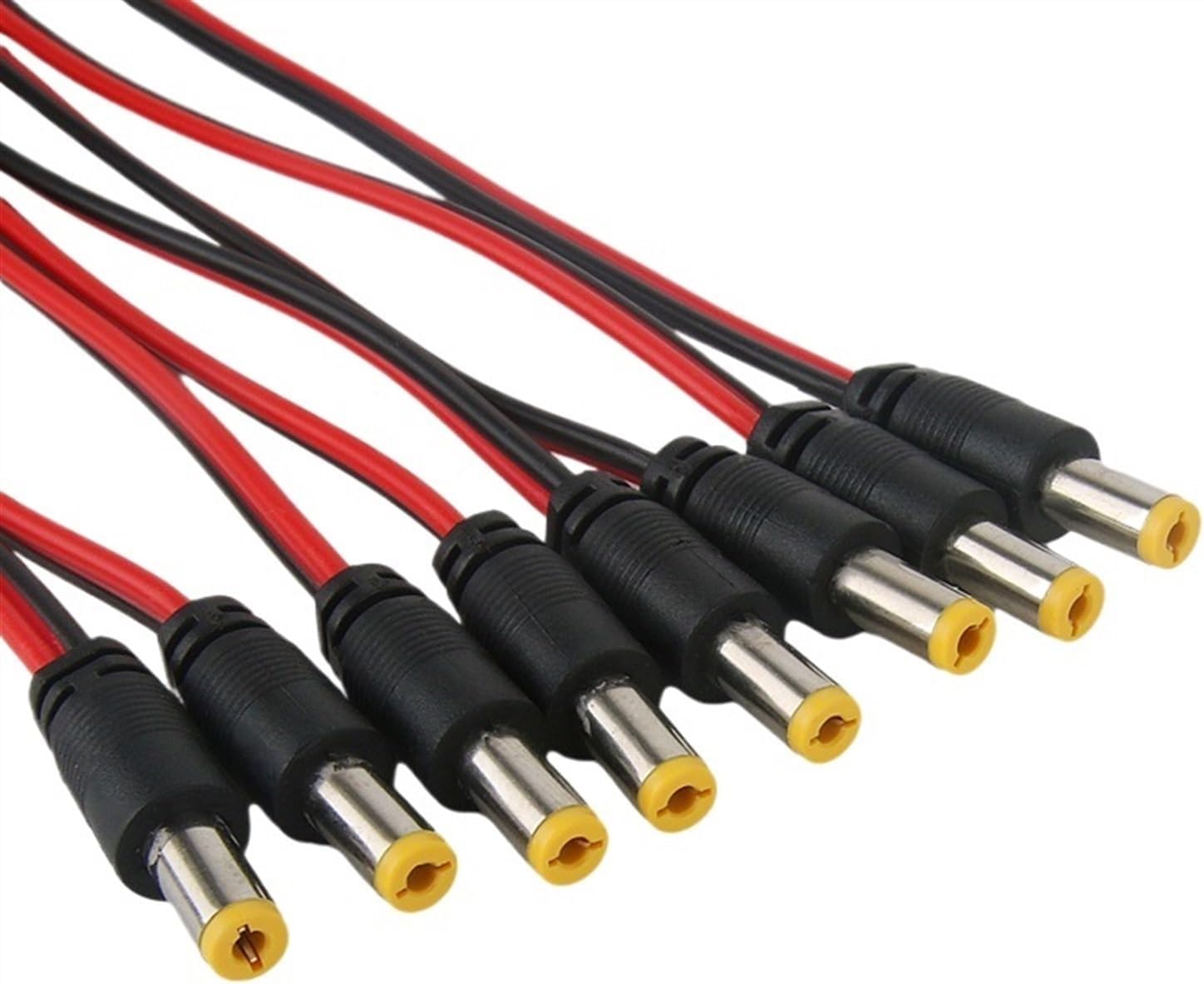 5pcs 10pcs 5.5x2.1 mm Male Female 12V DC Power Pigtail Cable Jack(5 Male 5 Female)