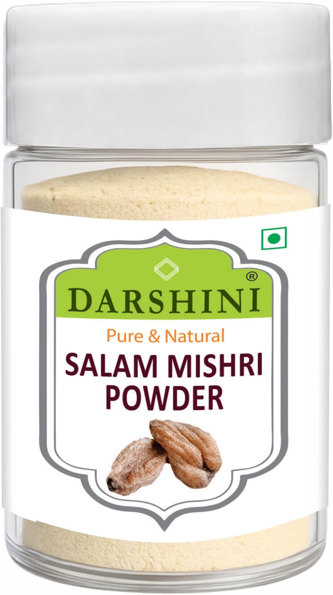 Darshini Salam Mishri Powder 25 gm - Salab Mishri Powder Original | Pure & Authentic, Ayurvedic Herbal Supplement for Energy, Strength, Daily Vitality & Active Lifestyle