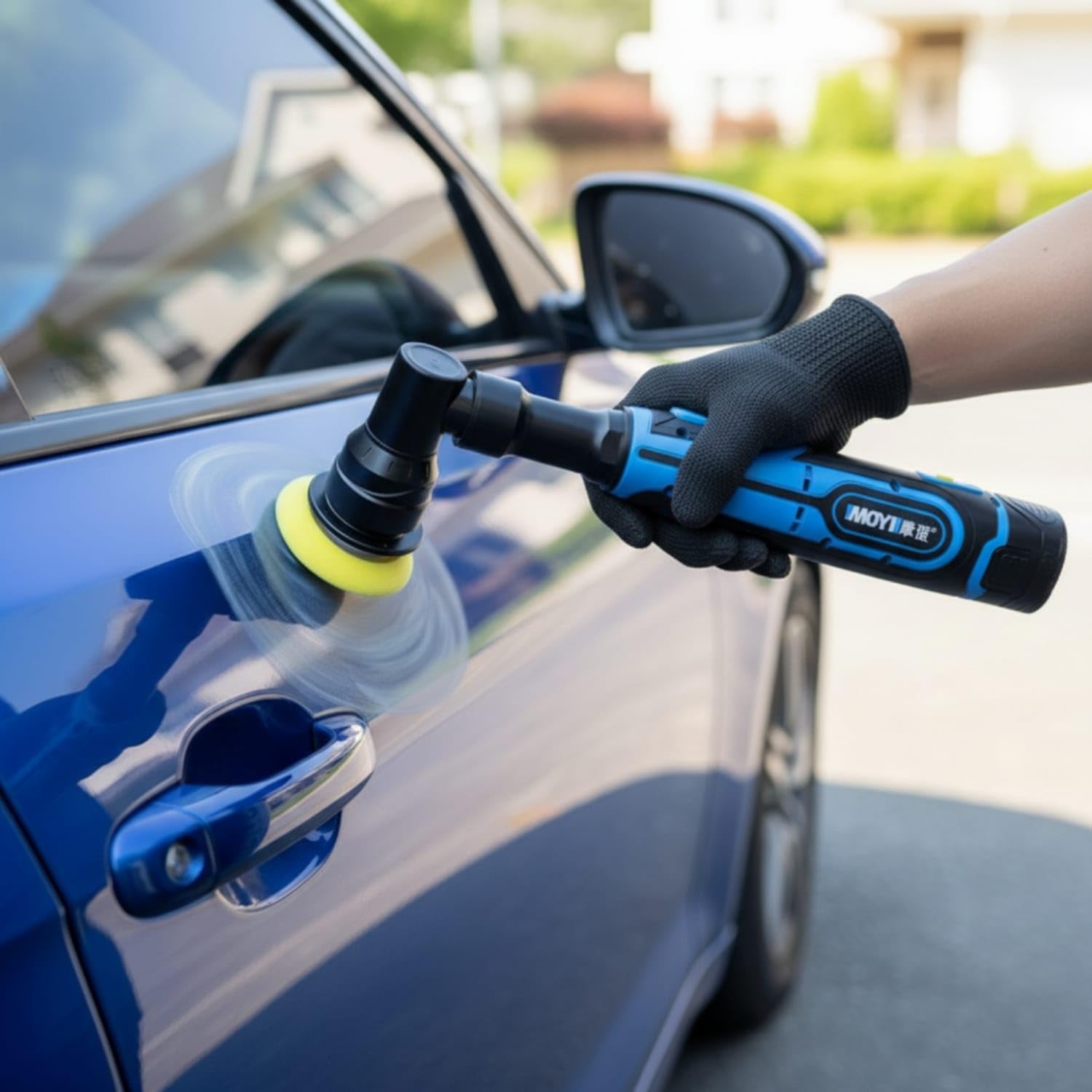 Rechargeable Mini Cordless Polisher Portable Mini Polisher Polisher Compact Car Polishing Kit Angled for Detailers, Auto Detailing, Garage, 2b1c-us-w Sponge-image-32