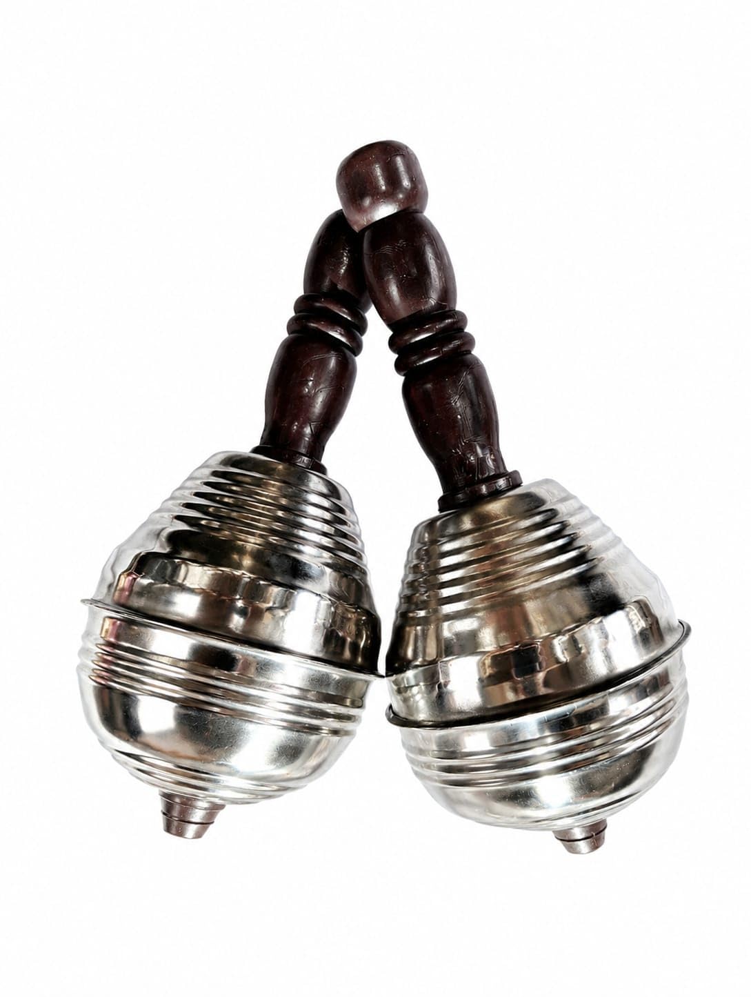 Musical Instrument Kartal Drum Stick Ghughra Pair with Wooden Handle & Metal Bells | Traditional Bhajan Kirtan Rhythm Percussion Instrument (Pair of 1)-image-47