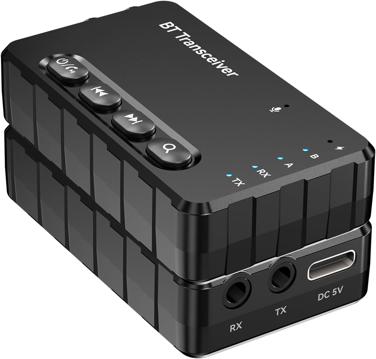 5.1 Bluetooth Audio Receiver Transmitter 4-in-1 for Home Stereo TV, HiFi Wireless Audio Adapter with 3.5mm AUX,RCA,Digital Coaxial,6.5mm Mic Connection, Low Latency NFC Audio Adapter