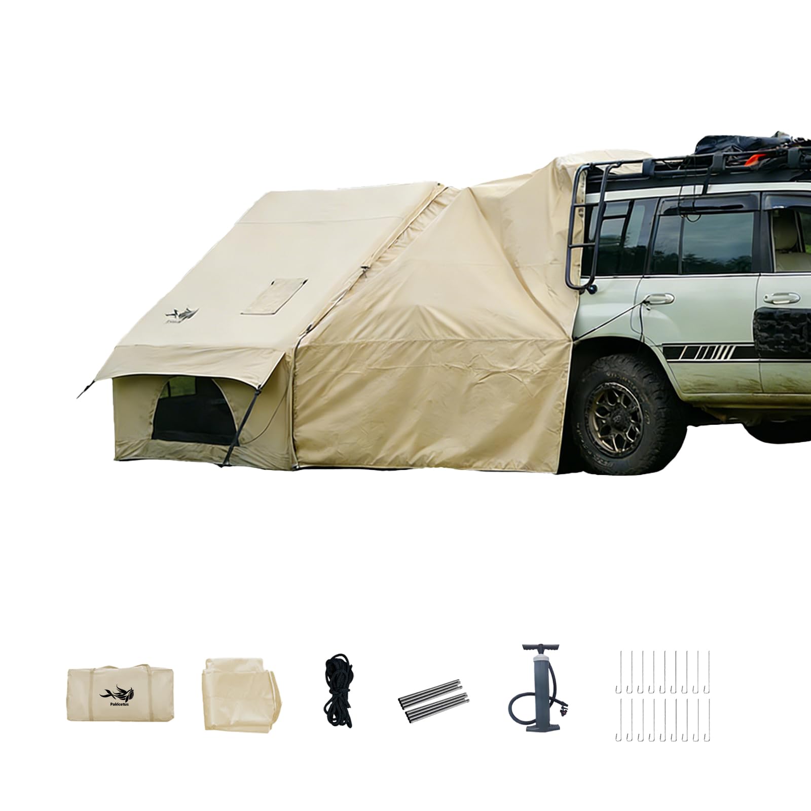 Aufblasbares Zelt, 5 Min Schnellaufbau, mit Handpumpe, Wasserdicht Luftzelt für 4-6 Personen, Outdoor Camping Familienzelt