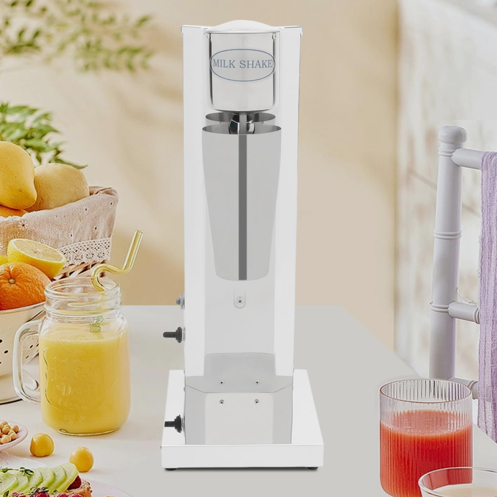 Frullatore elettrico da 180 W, 650 ml, per frullati, cocktail, frappè, mixer per bevande con doppio disco di miscelazione, in acciaio inox, per negozi di tè al latte, caffè