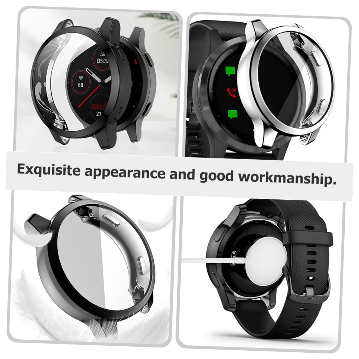 Housoutil 5 Juegos De Protectores De Pantalla para Reloj 2s 4s Carcasa De TPU Resistente Que Protege Los Bordes Curvos Elegantes Y Cómodos 6 Unidades X 5