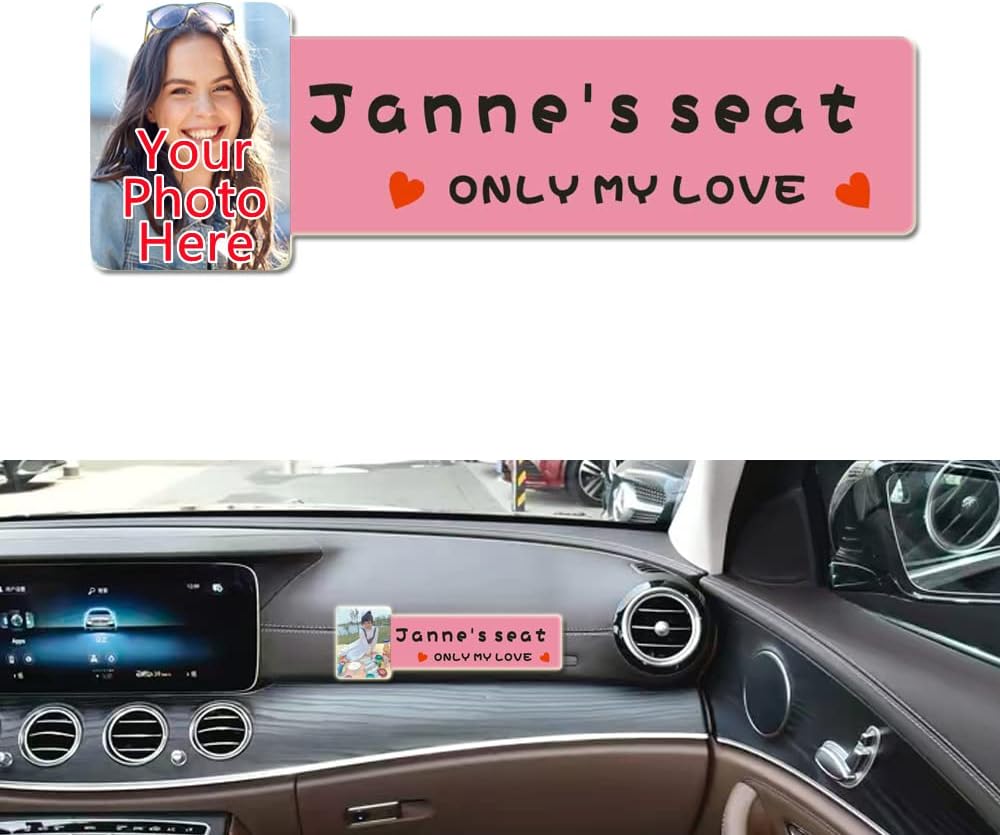 Custom Photo Text Decals Acrylic Sticker for Passenger Seat, Personalized Image Automotive Sticker for Wife, Girlfriend,Lover, Family
