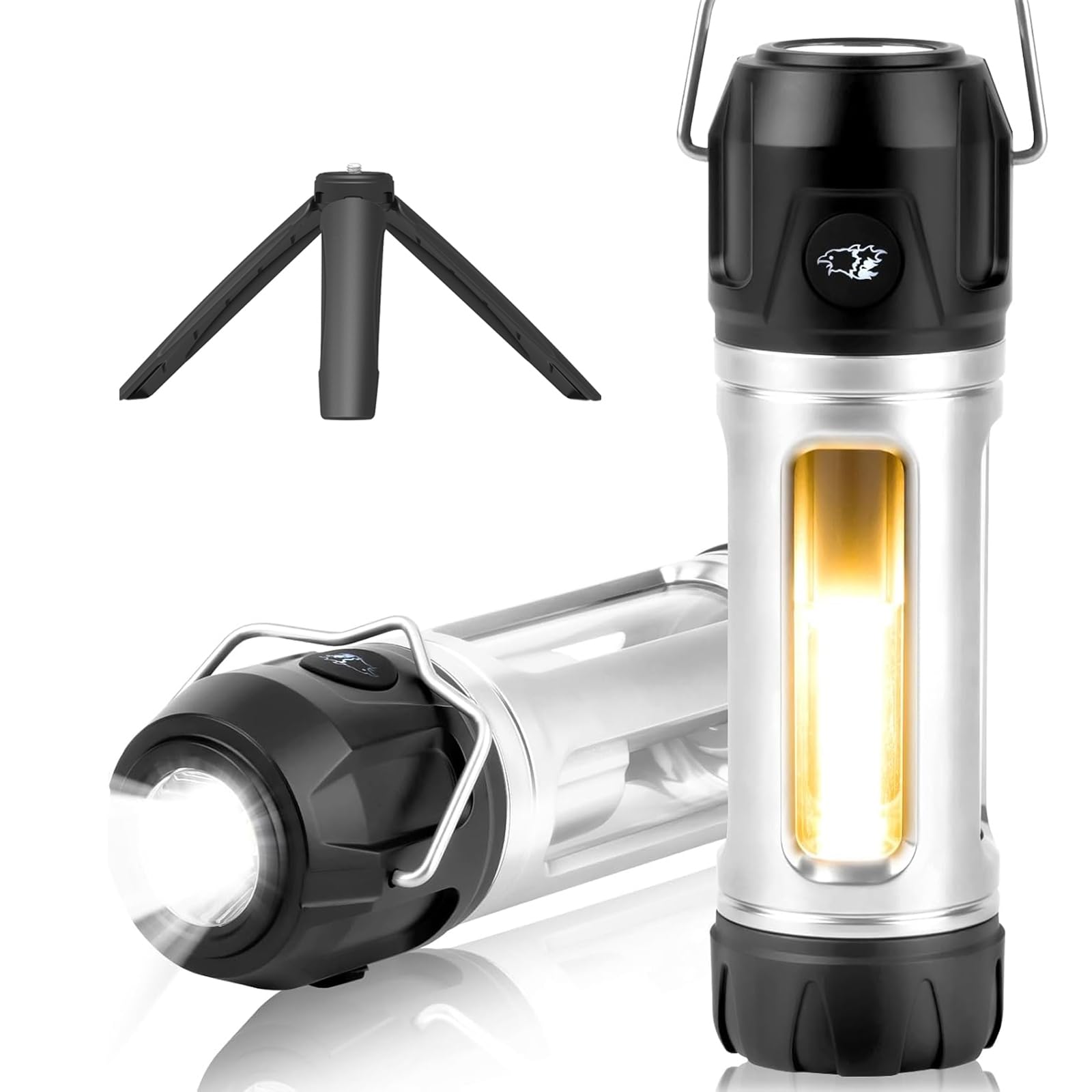 Gemmac Mini Magnetic Rechargeable Camping Light with Bracket and Hook,Outdoor 3 Distinct Color Temperatures Adjustment and Strobe SOS Modes Led Torch for Camping&Fishing&Hiking&Power Outages