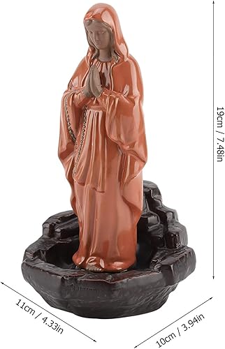 Miniatura 8 de Soporte de incienso de cerámica, conos de incienso, reflujo, humo, Jesús, virgen, incienso, soporte con 10 palitos de conos, decoración del hogar,
