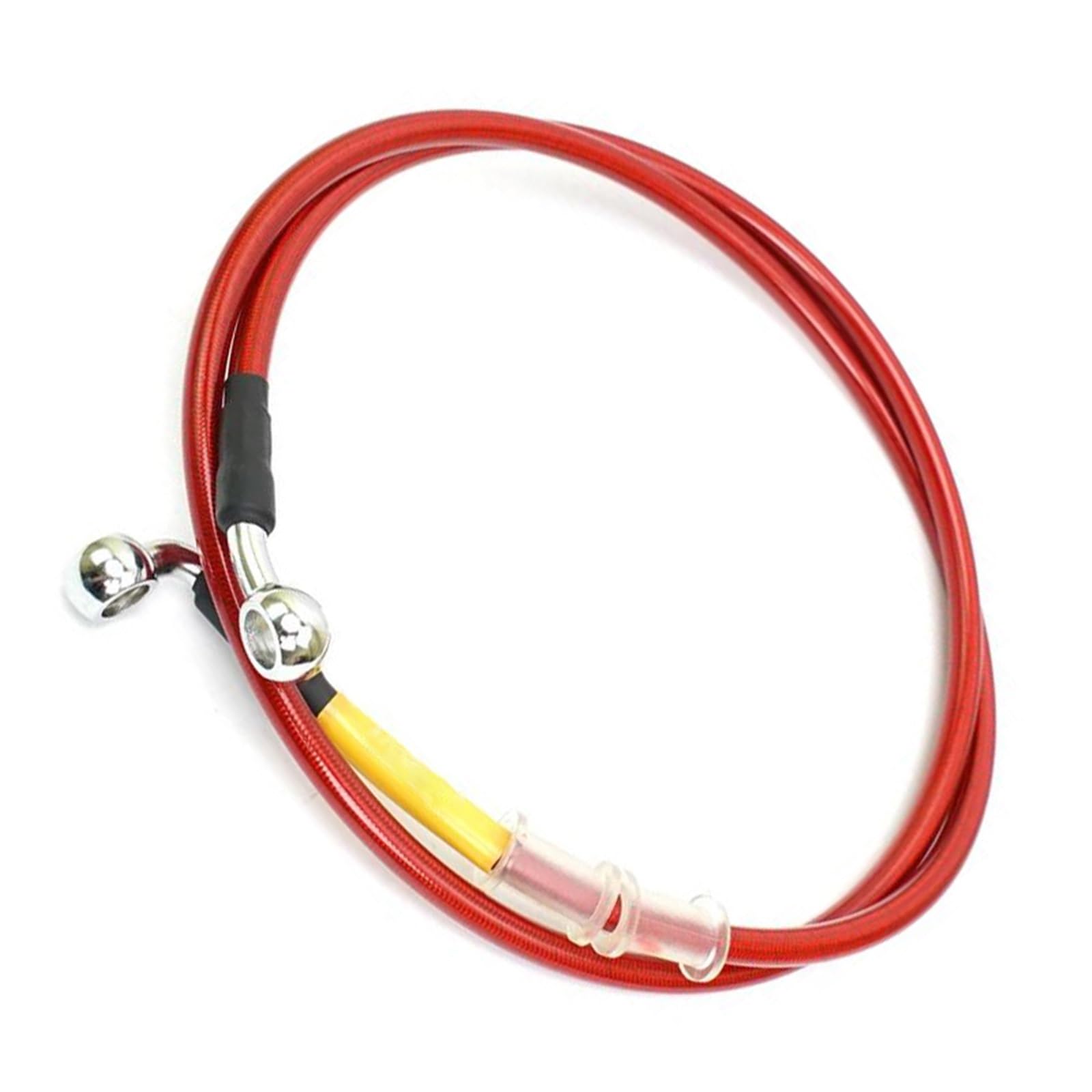 Shqxd Black- Silver Hydraulic Brake Hose Motorcycle Universal Hydraulic Brake Hose Tube Line Pipe Steel Mesh Braided Oil M10 Banjo 28° 90° 400Mm-2400Mm(700Mm)