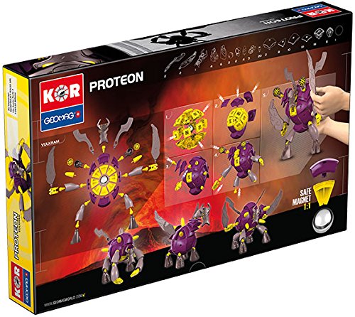 Geomag Kor Proteon Vulkram Transformer – 103 Piece Creative Magnet Playset Toy – Swiss Made – Part Of Geomag’s World Famous Award Winning Product Line – Expert Level – Ages 5 And Up #TOP1