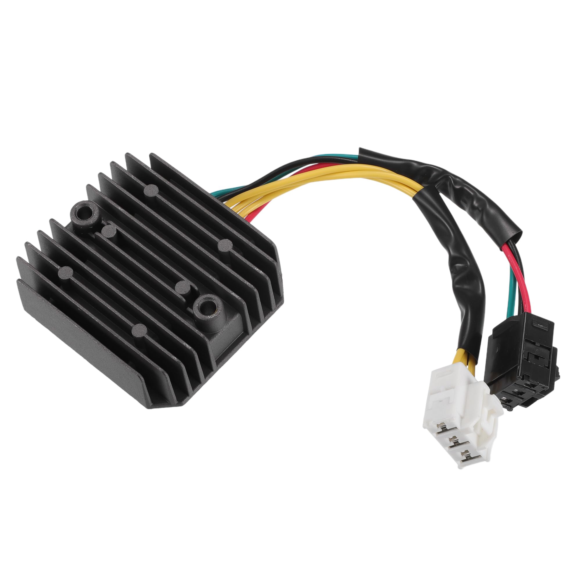 A ABSOPRO Regolatore Di Tensione Rettificatore Per Honda SH125i 05-13 | Metallo, Plastica, Nero, Grigio, 89x80x27.5mm, OE 31600KTF641, Foro 7.6mm, Per Honda SH150i 05-09, SH150iA/A.C 10-12