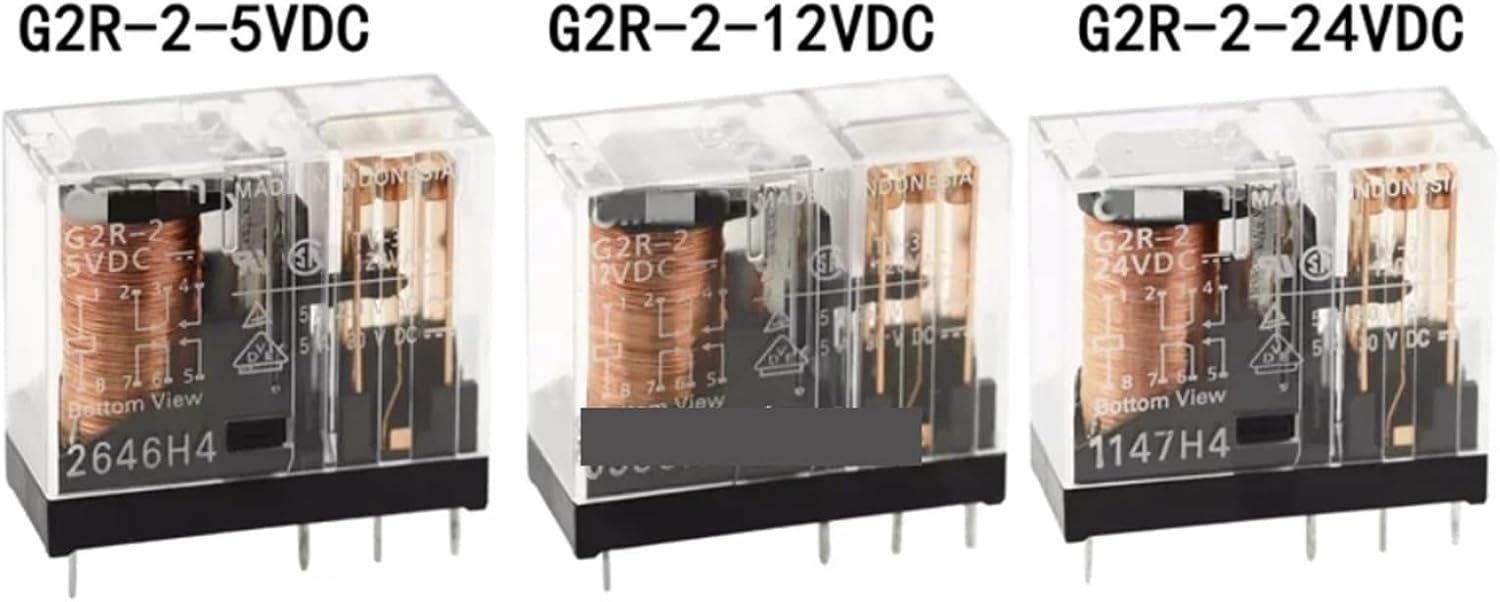 2PCS Relay G2R-1 2 1A 1-E-5VDC 12VDC 24VDC DC12V DC24V Open and Close(G2R-2-5VDC)