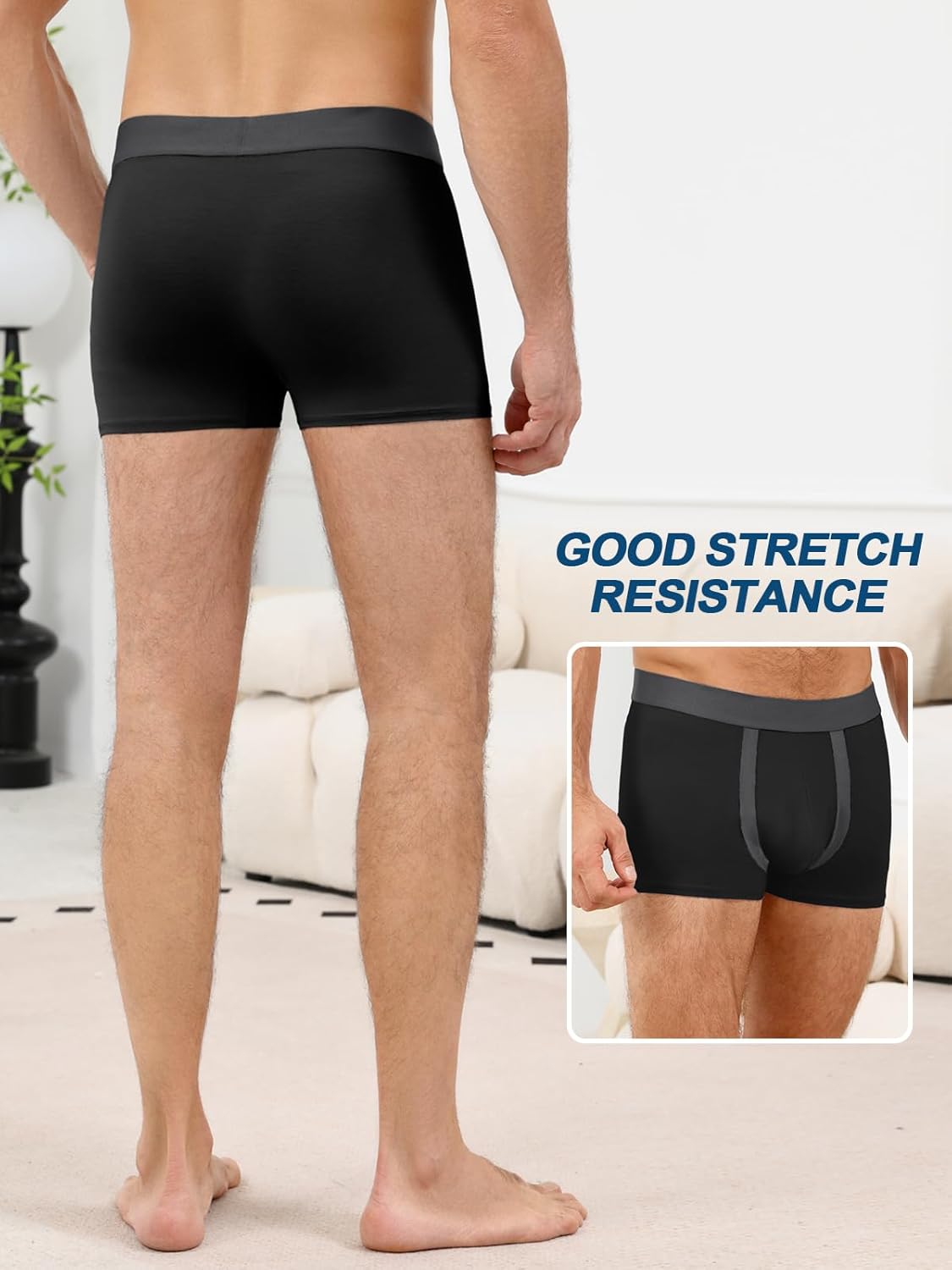 Auxo Mens Underwear Boxer Briefs With Pouch Modal Mesh Breathable Underwear No Riding Up Moisture Wicking 4 Pack - Image 7