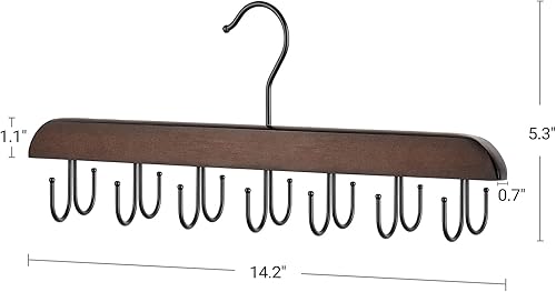 Miniatura 7 de Mkono Perchas de sujetador para organizador de armario, perchas de ahorro de espacio con 14 ganchos para camiseta sin mangas, cinturón, brasier