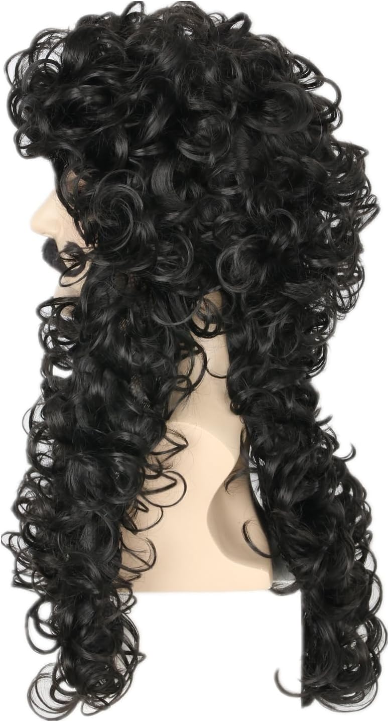 Topcosplay Pirate Captain Costume Wig for Men or Women Halloween Themed Party Cosplay Black Wigs - Image 5