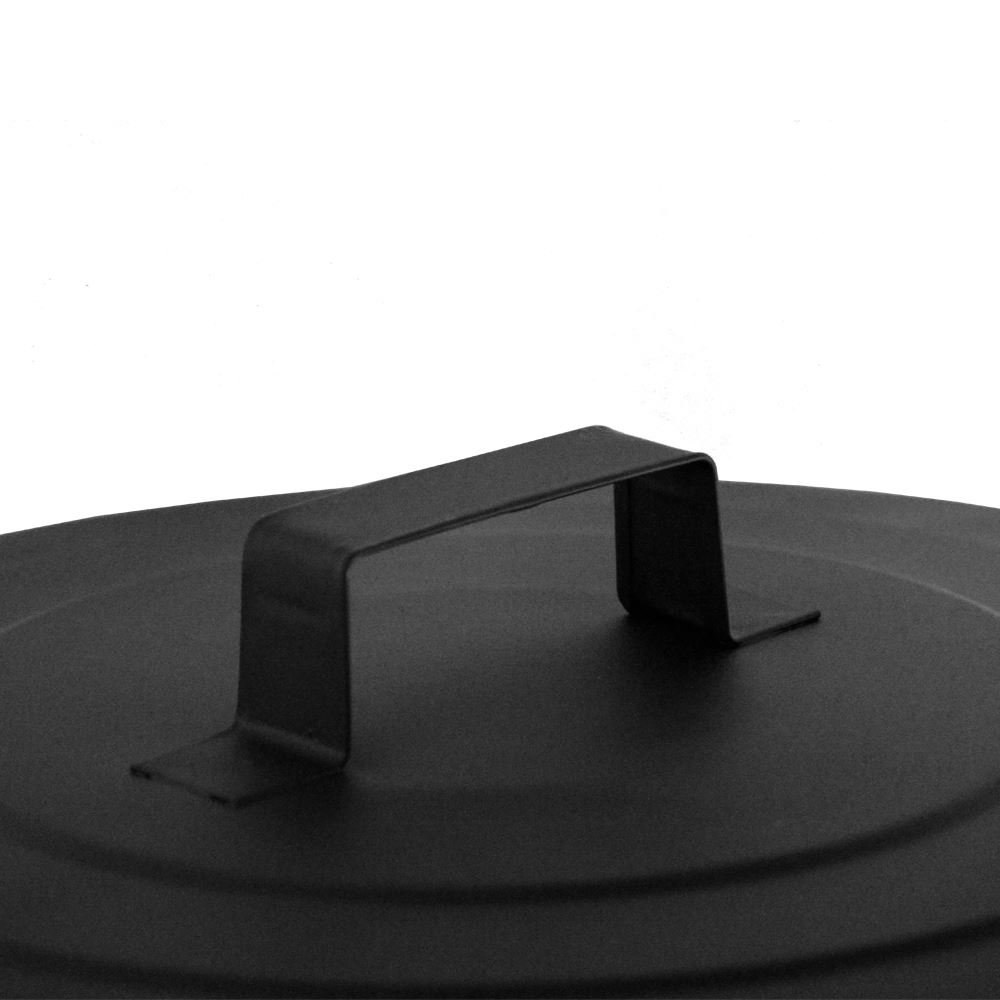 Fire Vida Ash Bucket - Soporte de Madera de carbón con Tapa, Color Negro