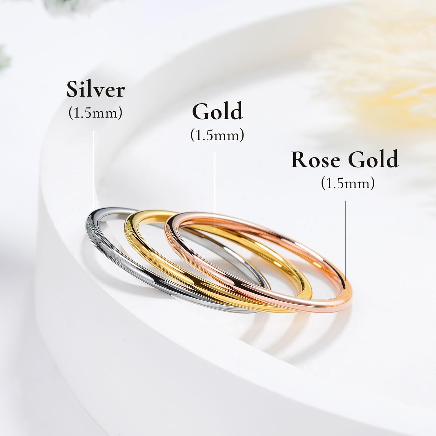 King Will Men's Women's 1.5mm 2mm 4mm 6mm 8mm Tungsten Carbide Ring 24k Gold Plated Rose Gold Plated Domed Polished Finish Wedding Band