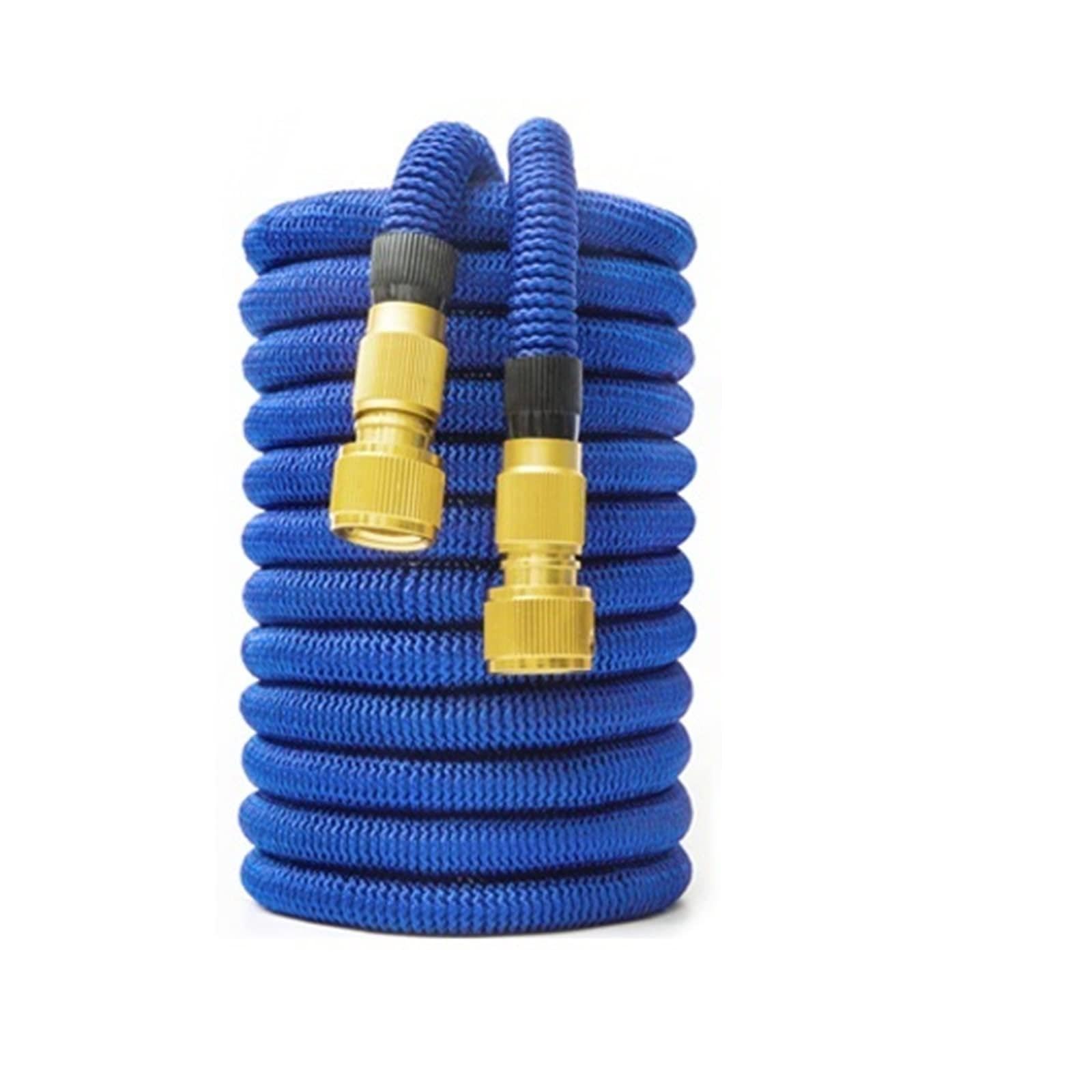 Manguera de jardín riego extensible agua Lavado autos alta presión Tubo manguera CirculacióN Fluida(Blue With Connector,75FT-22M)