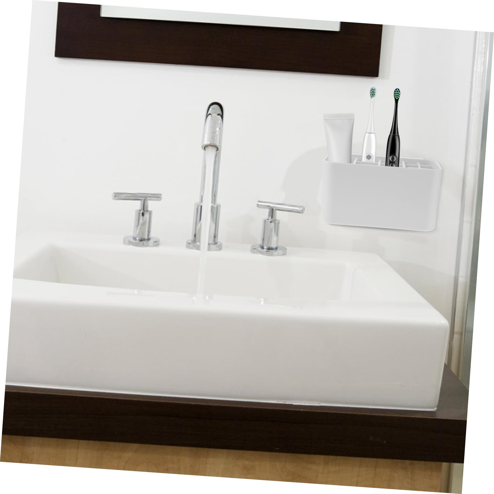 ABOOFAN 5 Piezas Soporte de Cepillo de Dientes Pared Organizador de Cepillos Eléctricos con Drenaje Almacenamiento para Baño