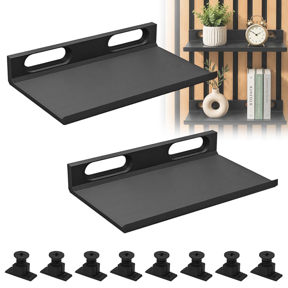 Scaffale per Pannelli Acustici,Mensole da Muro Piccole Nera | Mensole Per Pannelli Fonoassorbenti,Soggiorno,Camera da Letto,Ufficio,PiantaAccessori per articoli Decorativi