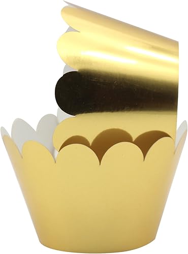 KPOSIYA Juego de 100 tazas artísticas para pasteles de filigrana Little Vine de encaje cortadas con láser, forros para hornear magdalenas para