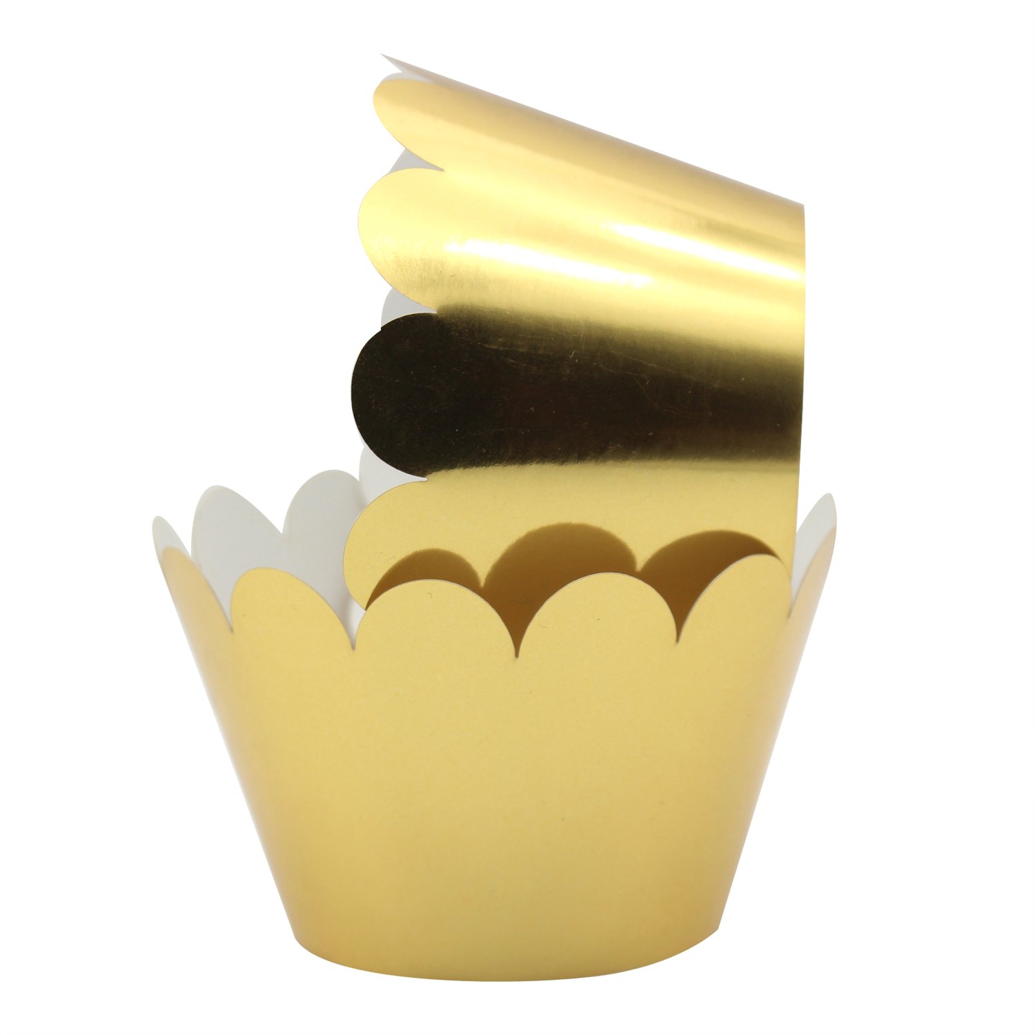 KPOSIYA Set of 100 Artistic Bake Cake Cups Filigree Little Vine Lace Laser Cut Cupcake Wrapper Liner Baking Cup Muffin CaseTrays for Wedding Birthday