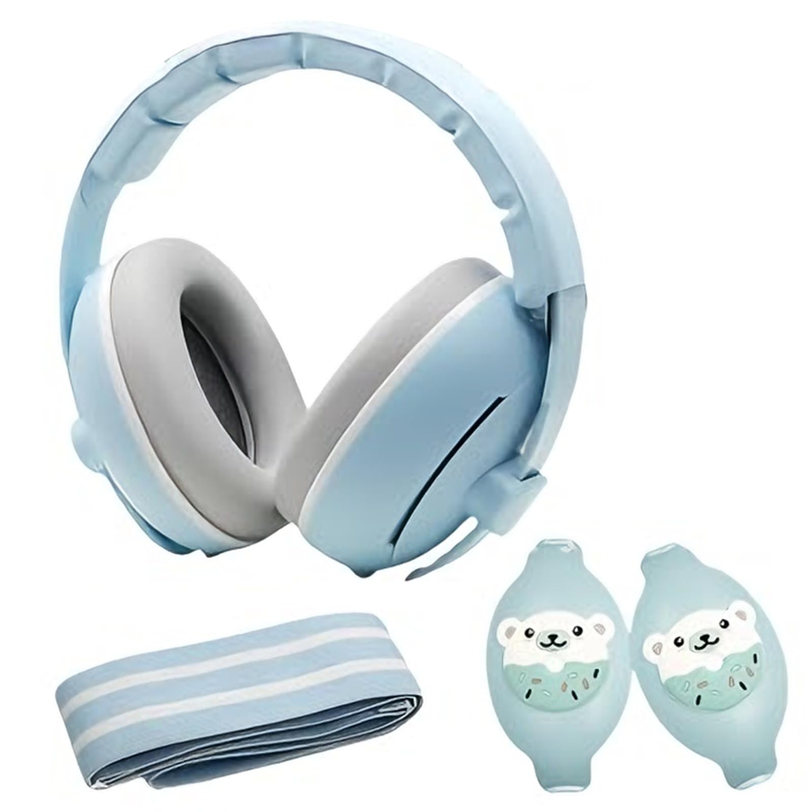 Cascos Bebe Antiruido, Con Bolsa de Transporte, para Sueño y Viajes, Protectores Auditivos Ajustables para Bebé y Niños de Hasta 48 Meses, Reducción de Ruido hasta 25dB