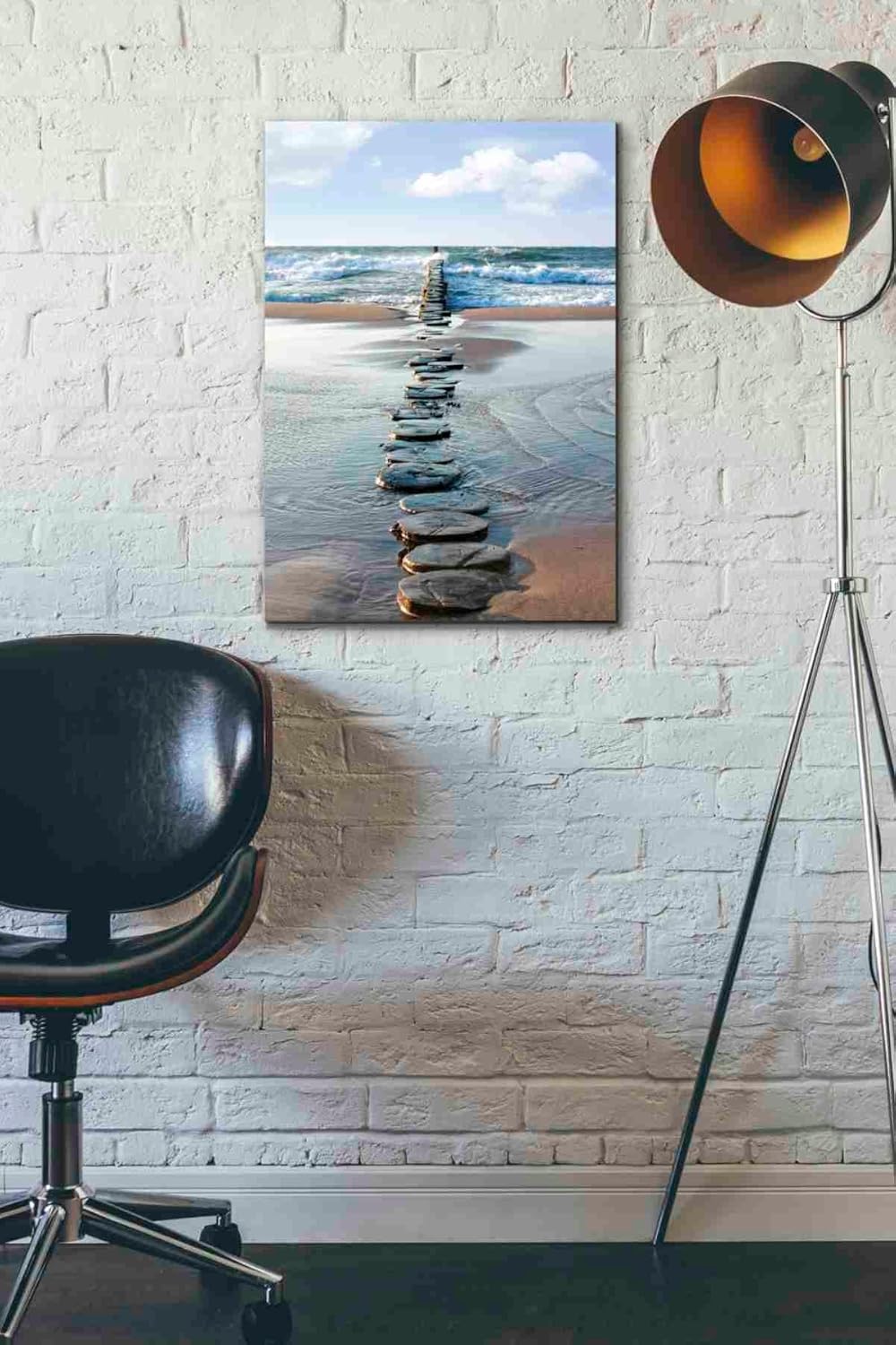 Ocean Horizon Stepping Stones Canvas Wall Art, 18"x26"