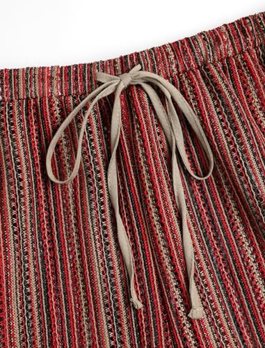 Image of ZAFUL Womens Beach Cover Up Pants Sexy Crochet Drawstring Elastic Boho Swimsuit Cover Up Long Pants Beach Wear