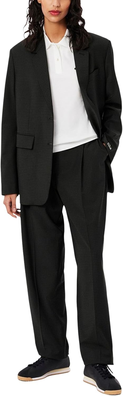 Lacoste Women's Wide Fit Darted Plaid Pants