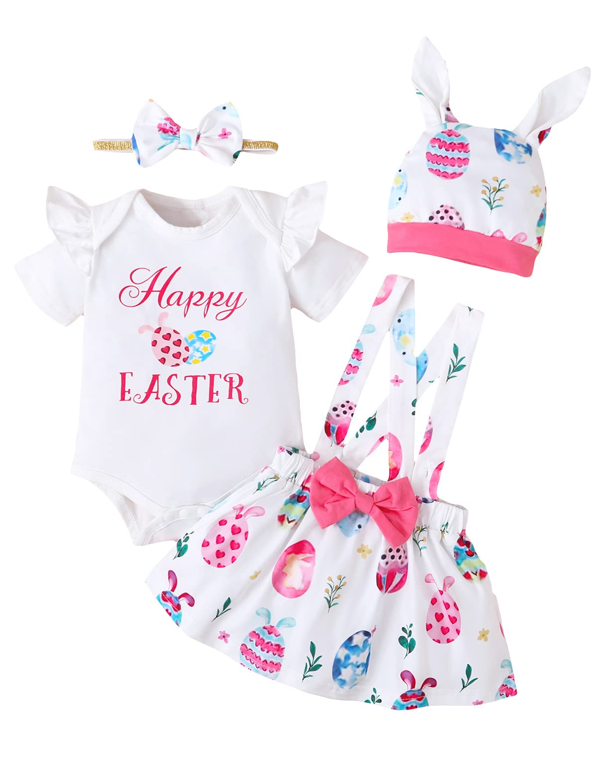 HappidooNewborn Girl Easter's Day Outfits Baby Easter Egg Clothes Happy Easter Skirt Set