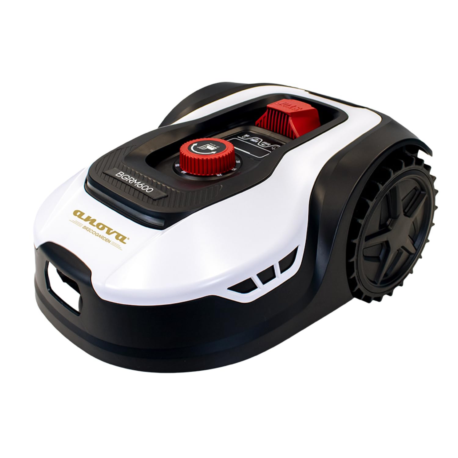 BRICOGARDEN - Robot cortacésped | 8 KG | 2800 RPM ±100 | Área de Corte 600 M² | Ø Corte 180 MM | Altura Corte 20-60 MM | para Mantenimiento Automático del Césped sin Esfuerzo | Diseño Robusto