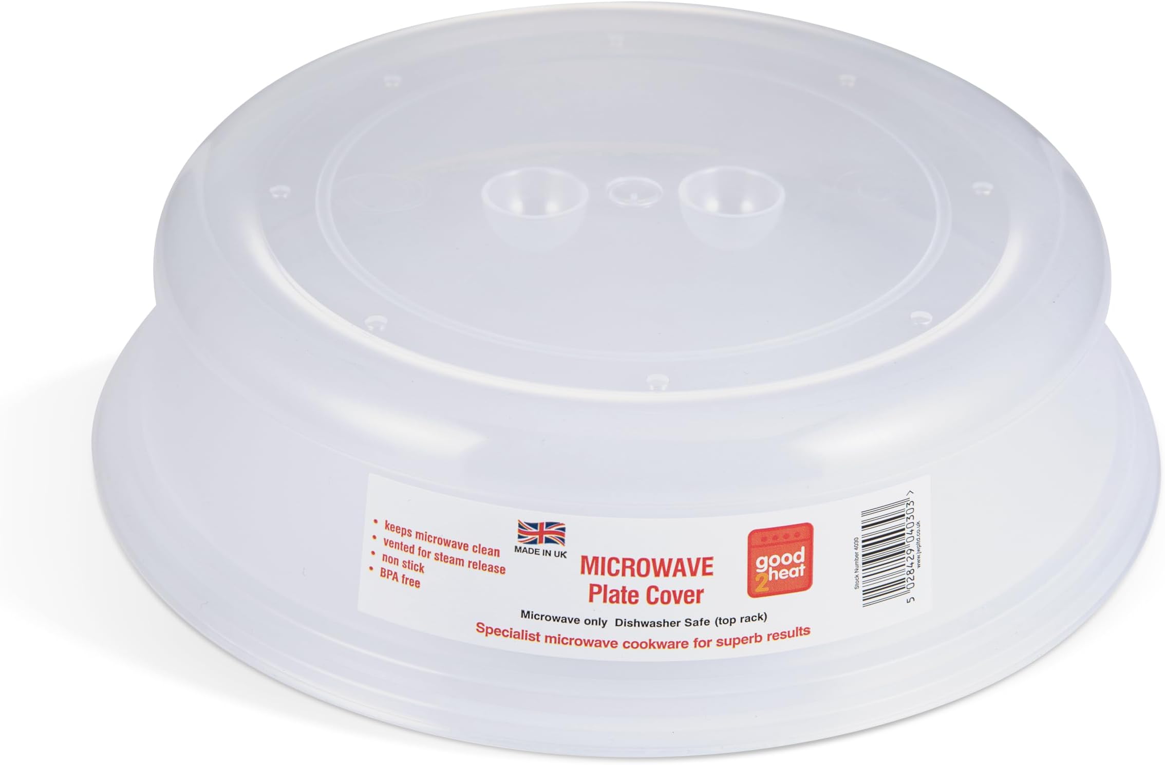Good2Heat Microwave Plate Cover 27cm - BPA Free & Dishwasher Safe Microwave Cover For Food 27 x 27 x 6.5cm, Red