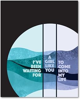 Waiting for a Girl Like You by Foreigner - Song Lyric Inspired Print Illustration - Classic Rock Music Quote Wall Art Poster