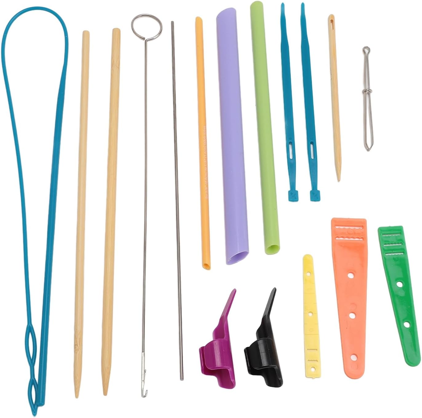 Fabric Tube Maker, Colorful Plastic Tube Turning Tool Quick Turn Fabric Set Adjustable Fabric Tube Turner Tool Multifunctional Tube Turning Tool for Crafts DIY Knitting Handmade