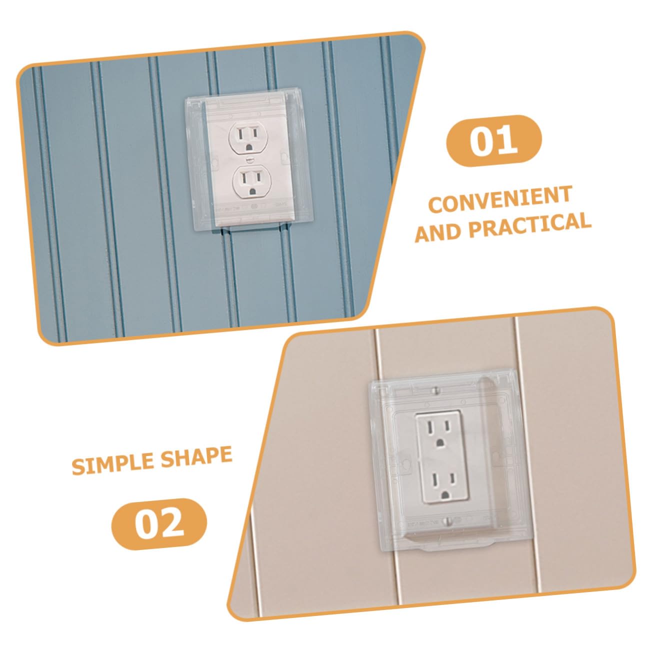 3pcs Transparent Babyproof Socket Covers Safety Electrical Outlet Guards Plug Protectors for Standard Wall Sockets Easy Installation
