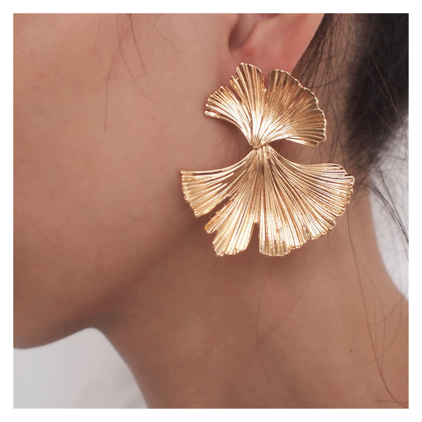 Yienate Orecchini Foglia Di Ginkgo Oro Boho Orecchini Foglia Di Ginkgo Fiore Goccia Orecchini Foglia Di Palma Orecchini Gancio Foglia Monstera Geometrica Sectored Orecchini Gancio Per Donne