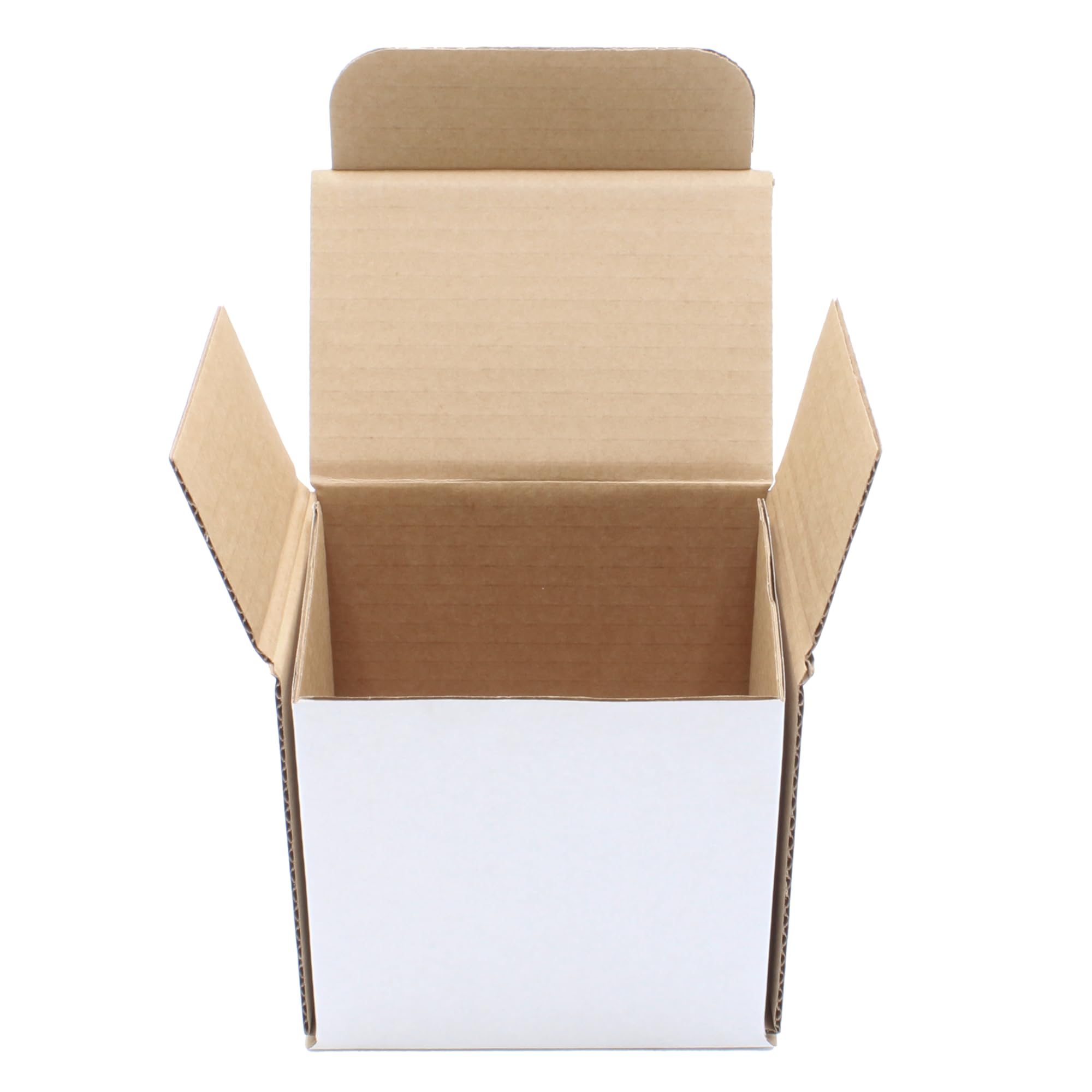 25x Small Mug Boxes (100mm X 100mm X 100mm) - Shipping Mug Boxes, Cardboard Mug Postal Boxes (White)