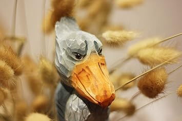 Shoebill Stork - Wooden Figurine Shoebill Stork Statue Handmade Wooden Carved Shoebill Stork Decor Collectible