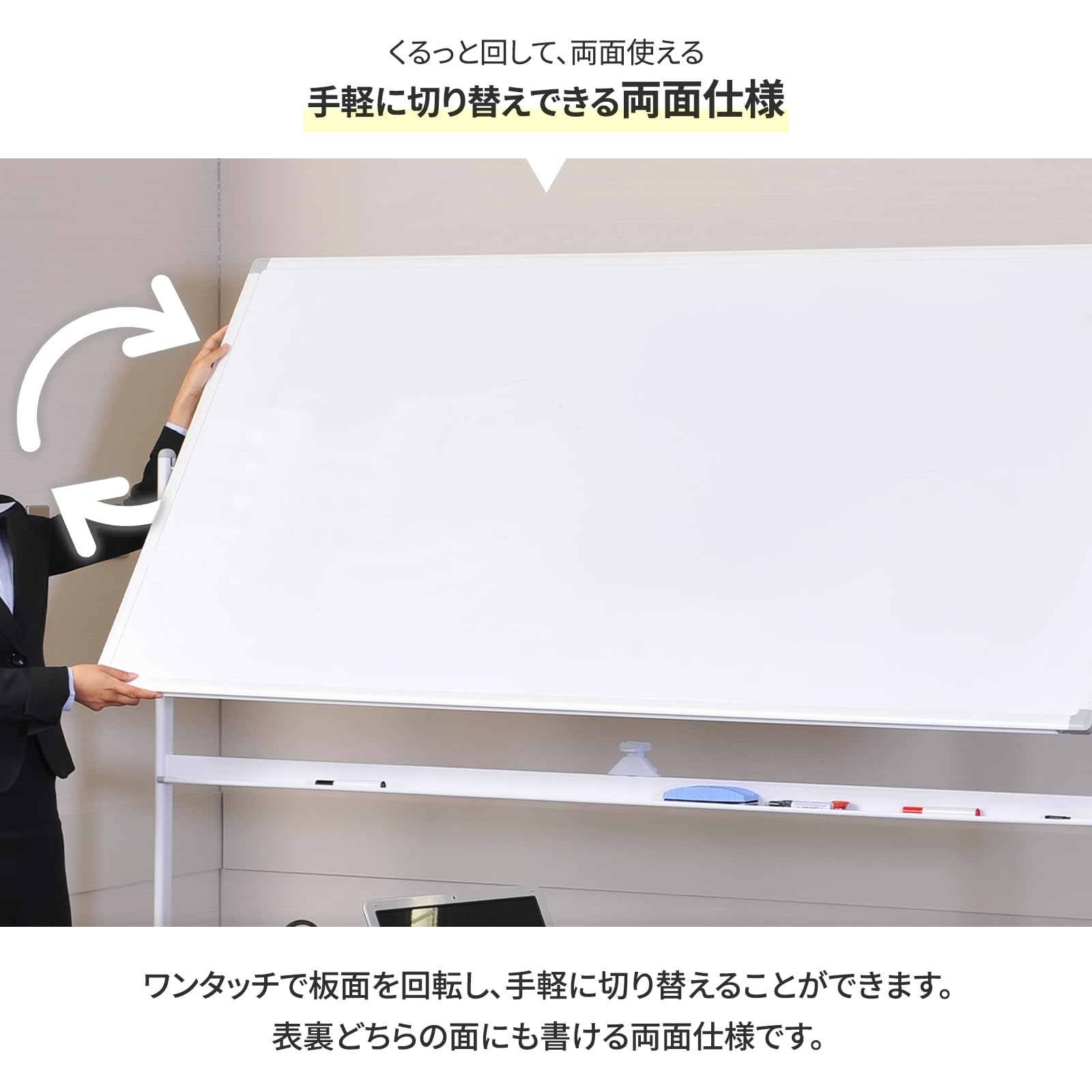 Amazon.co.jp: オフィスコム 法人様向け ホワイトボード 脚付き 1800