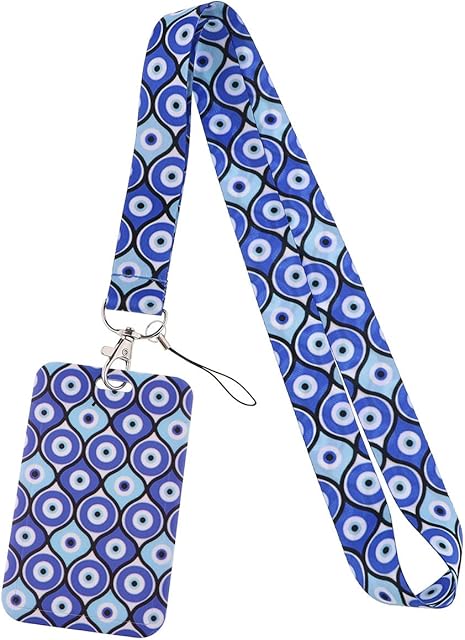 Jagowa 1 Piece Lanyard Heavy Duty Polyester Trend ID Card Keychain Camera Lanyard with Lobster Clasp for Teachers Students Children (Blue)