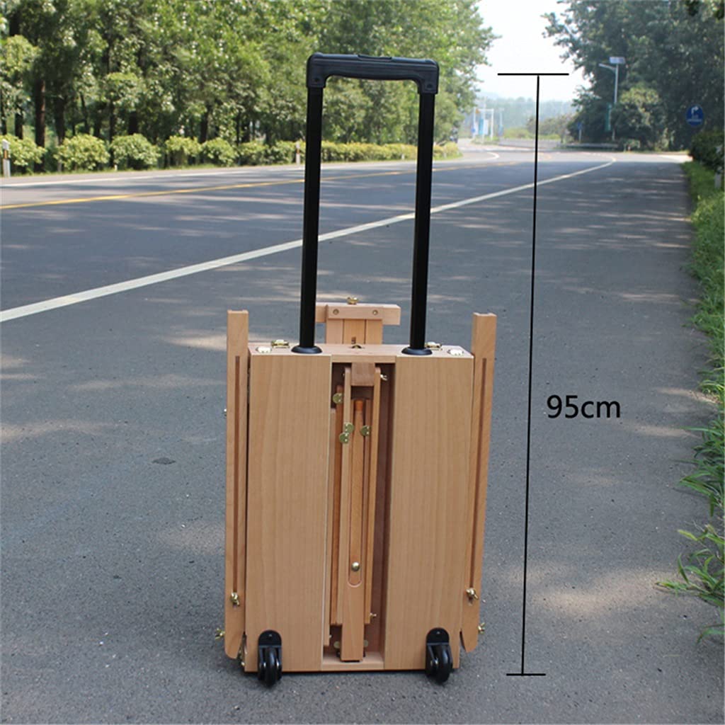 Chevalet de Croquis Portable pour Artistes peintureboîte de Peinture à l'huilechevalet en Bois Sortir pour Esquisser avec poulie à Pousser