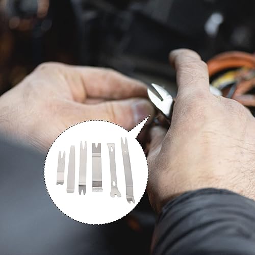 Miniatura 4 de Juego de 6 barras de palanca de bolsillo de acero inoxidable de acero inoxidable, juego de raspadores de barra de palanca de bolsillo plano